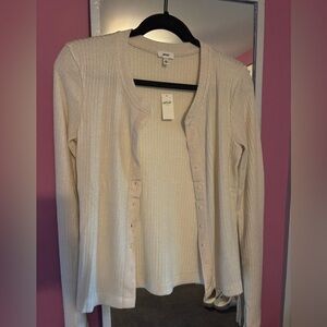 Aerie Shimmering Cream Cardigan